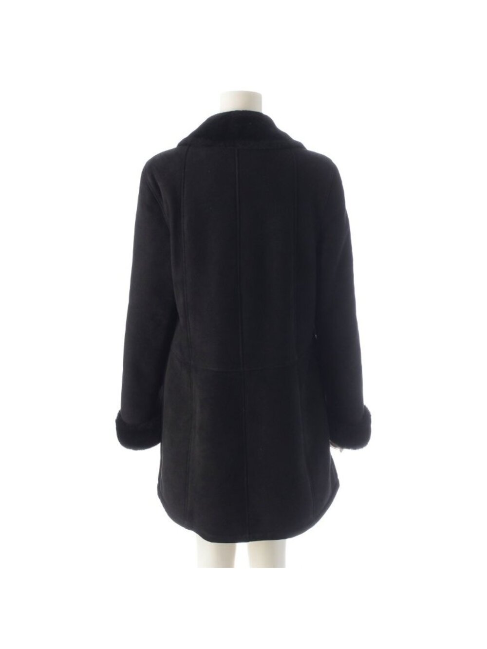 Loewe Cowhide Shearling Vintage Logo Button Coat Black 40 - Picture 4 of 10